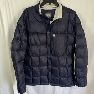 Mountain Hardwear Down Puffer Jacket Mens XL Navy 650 Fill Q Shield Snap